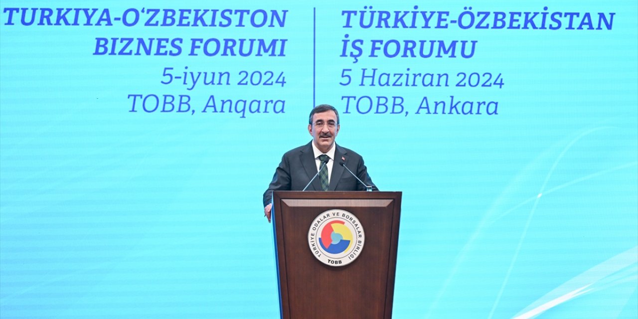 Cumhurbaşkanı Yardımcısı Yılmaz, Türkiye-Özbekistan İş Forumu'nda konuştu: