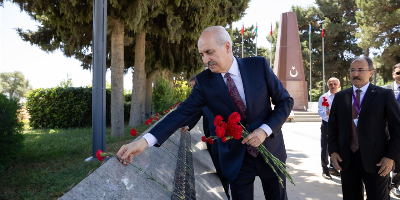 TBMM Başkanı Kurtulmuş'tan Bakü'de şehitlik ziyareti