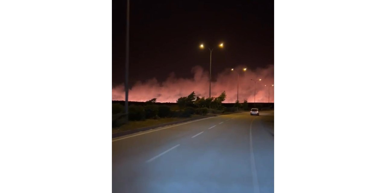 Gaziantep'te anız yangınına müdahale ediliyor