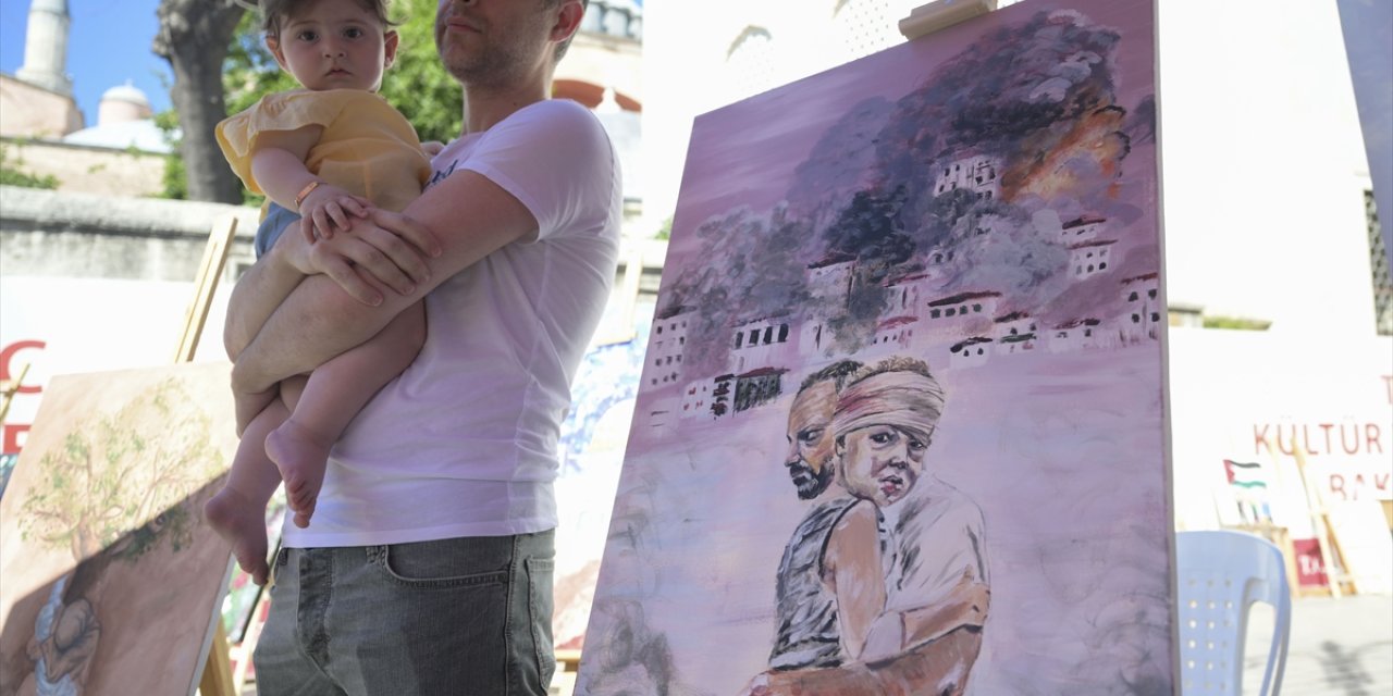 247 sanatçı Gazze'de yaşanan zulmü fırçalarıyla protesto etti