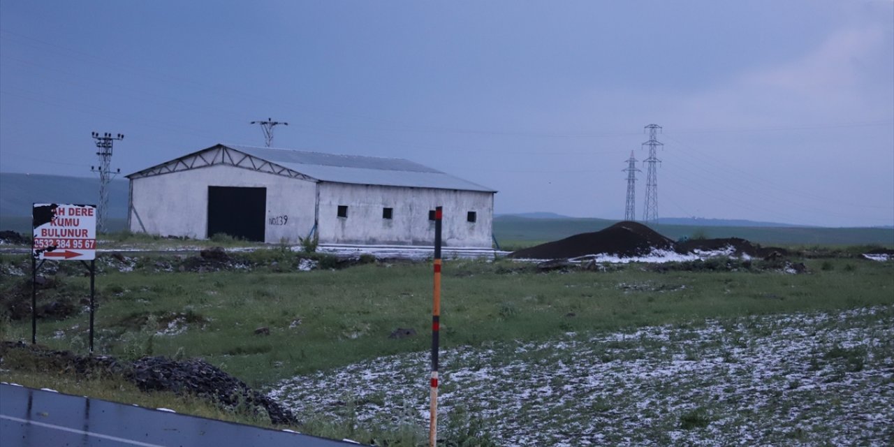 Kars’ta etkili olan dolu tarım arazilerine zarar verdi