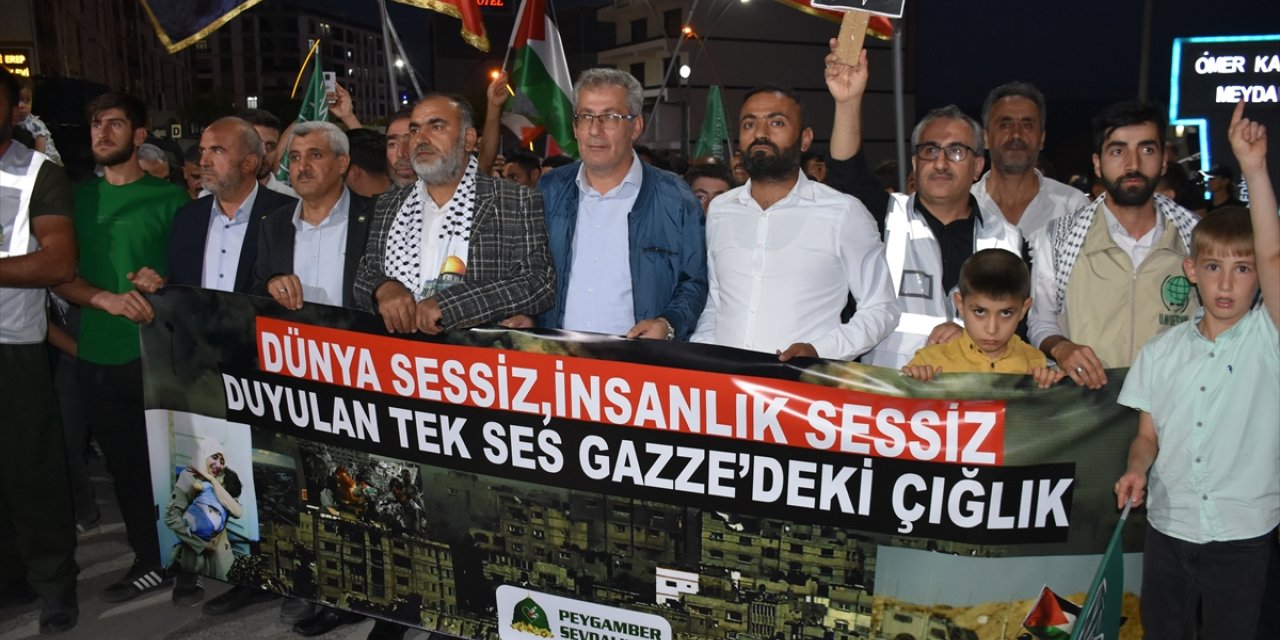 Şırnak'ta Filistin'e destek için yürüyüşü yapıldı