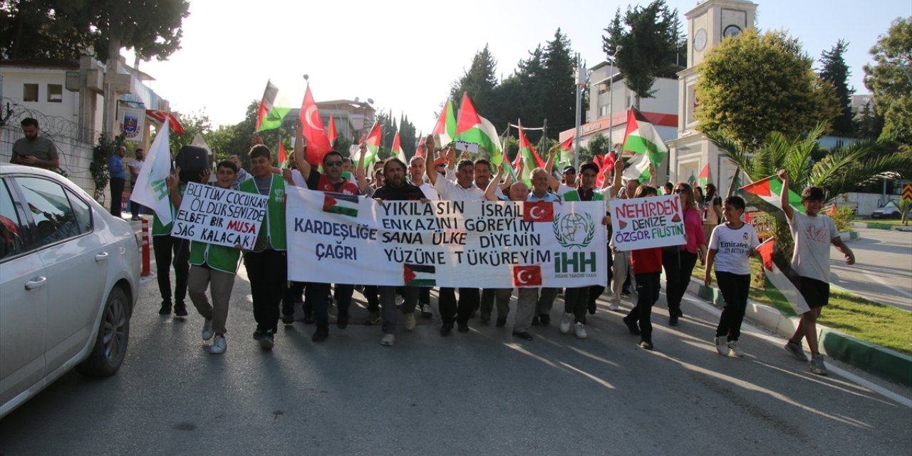 Hatay'da Filistin'e destek yürüyüşü yapıldı