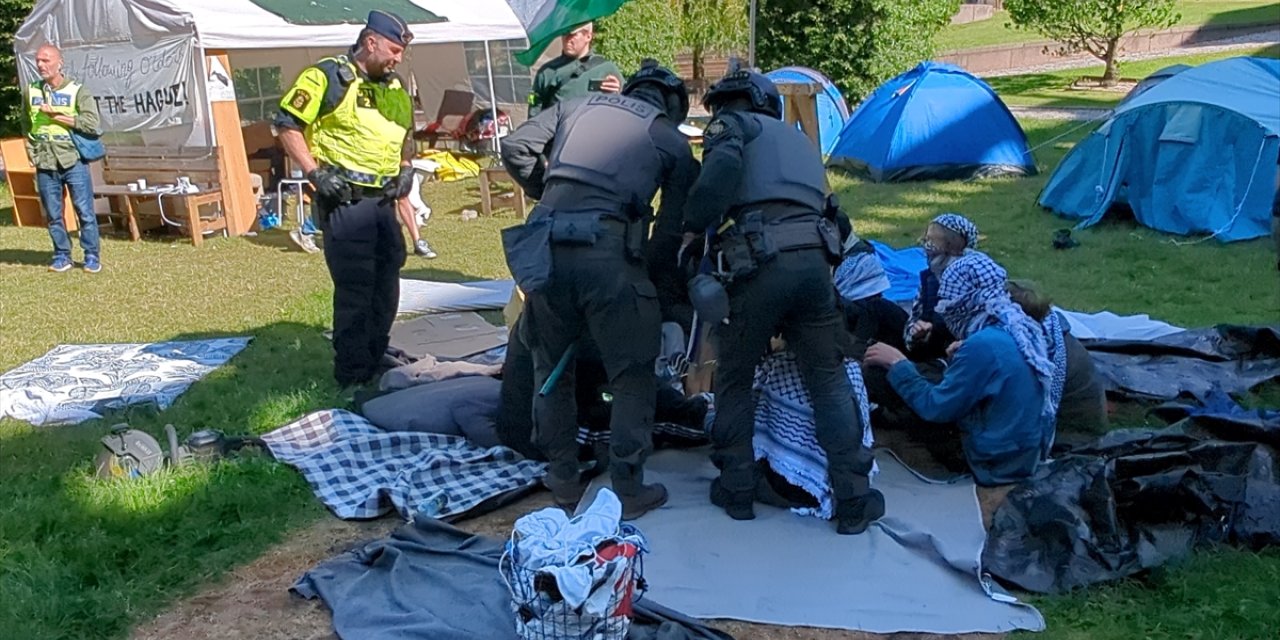 İsveç'te polis, KTH Üniversitesindeki Filistin’e destek gösterisine müdahale etti