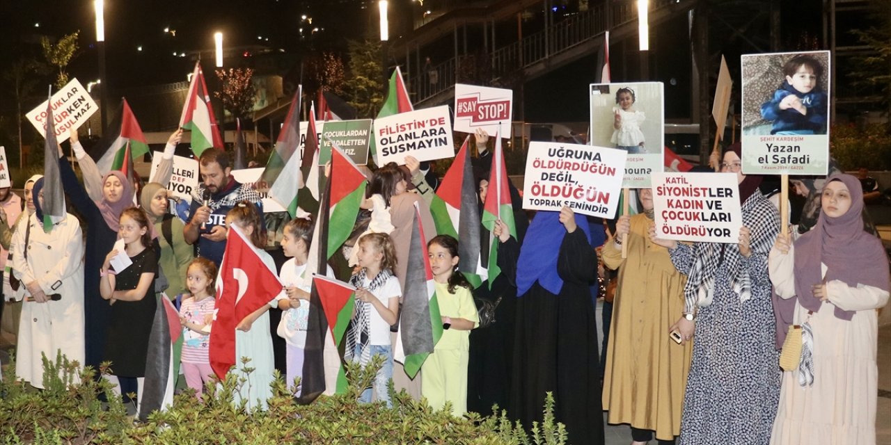 Trabzon'da İsrail'in Gazze'ye yönelik saldırıları protesto edildi