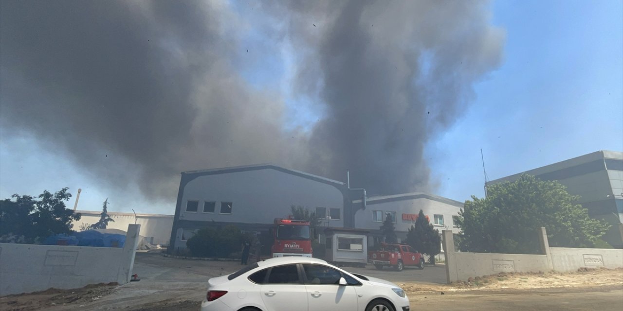 Tekirdağ'da tekstil fabrikasında çıkan yangına müdahale ediliyor
