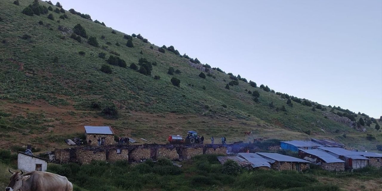 Sivas'ta çıkan yangında 5 yayla evi kullanılamaz hale geldi