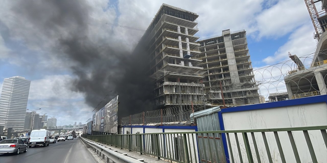 Ataşehir'de inşaat halindeki binada çıkan yangın söndürüldü