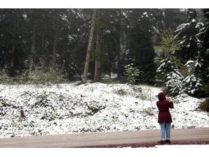Bolu'da kar yağışı