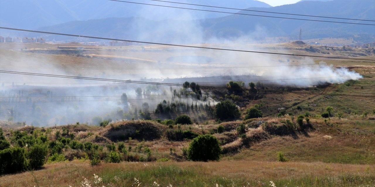 Karabük'te otluk ve ağaçlık alanda çıkan yangın söndürüldü