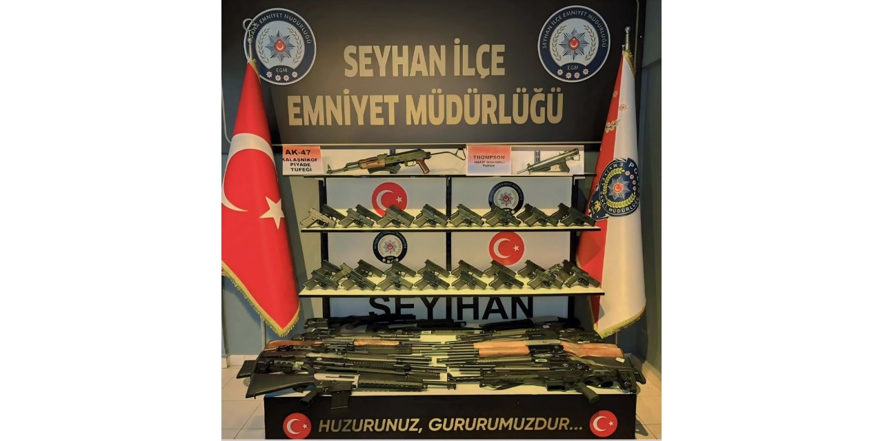 Adana'daki operasyon ve denetimlerde 66 ruhsatsız silah ele geçirildi
