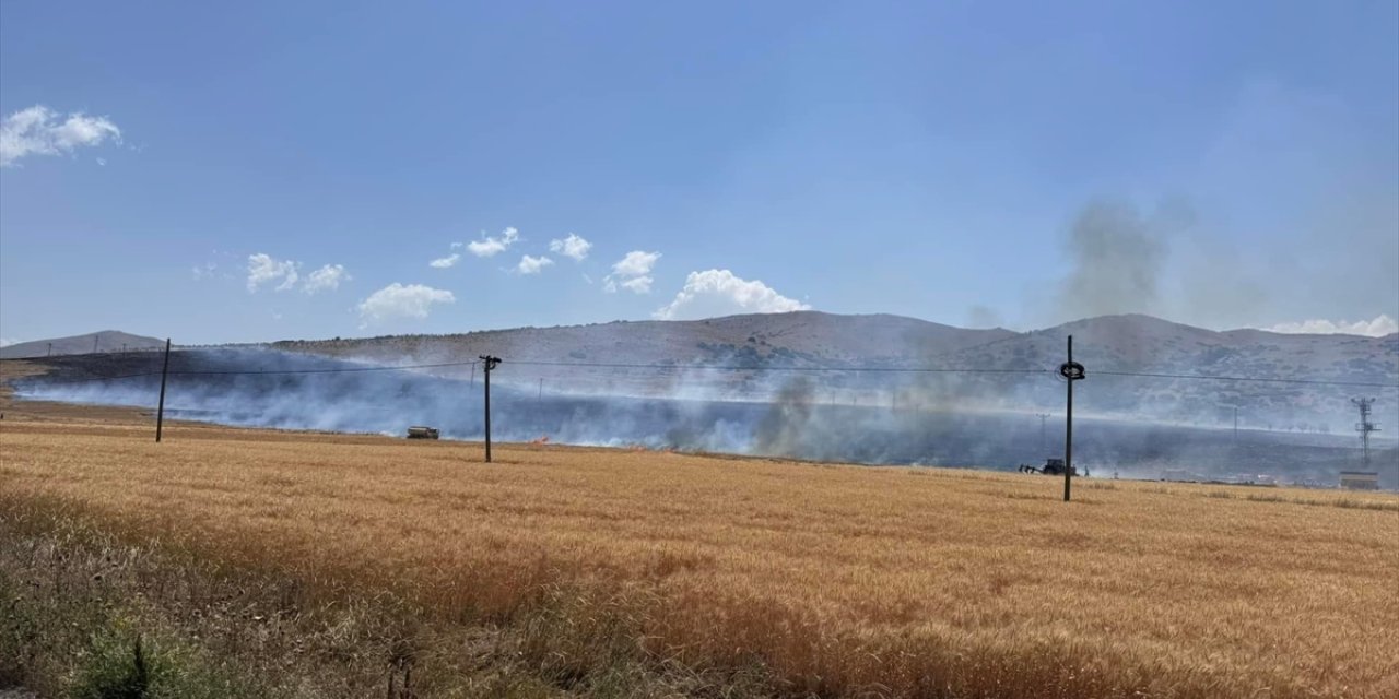 Kayseri'de tarım arazisinde çıkan yangına müdahale ediliyor
