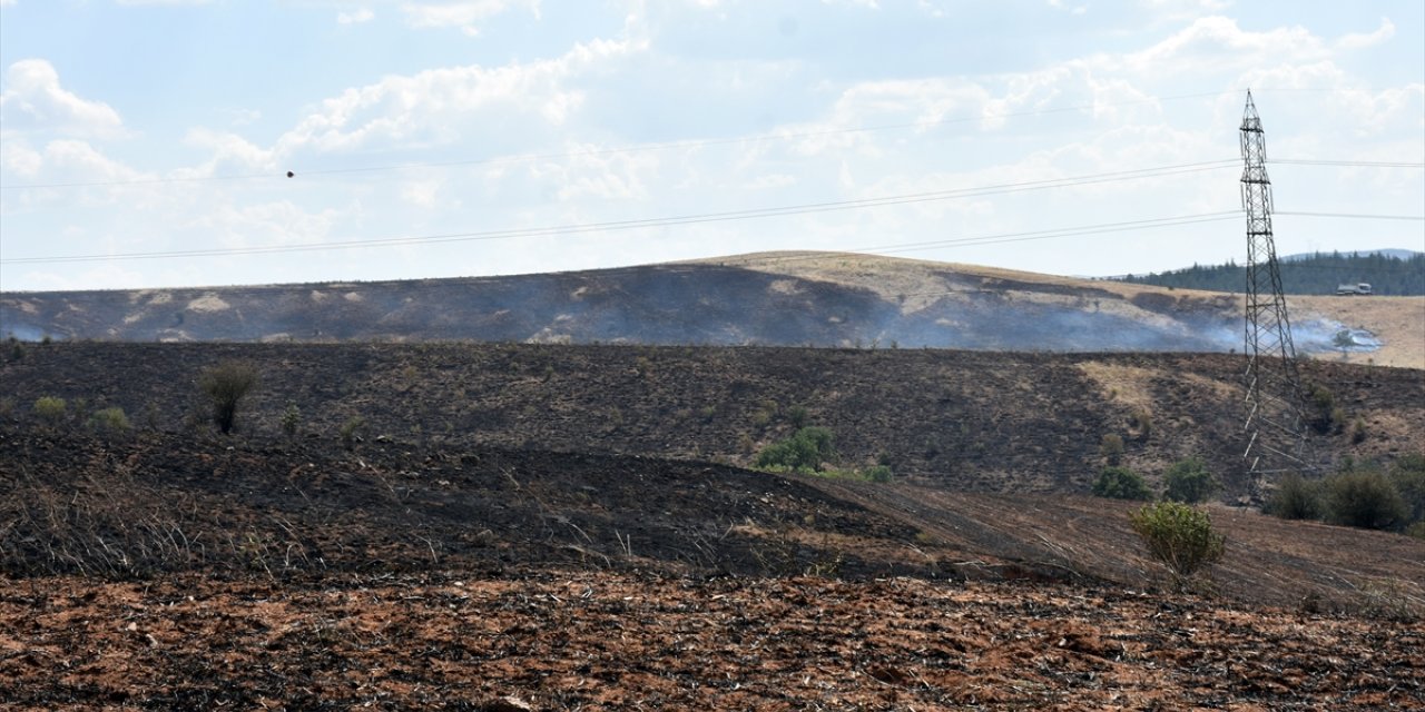 Kırıkkale'de dağlık alana yayılan anız yangını kontrol altına alındı