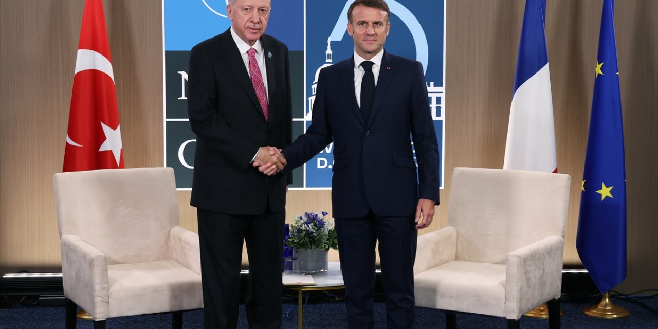 Cumhurbaşkanı Erdoğan, Fransa Cumhurbaşkanı Macron ile görüştü