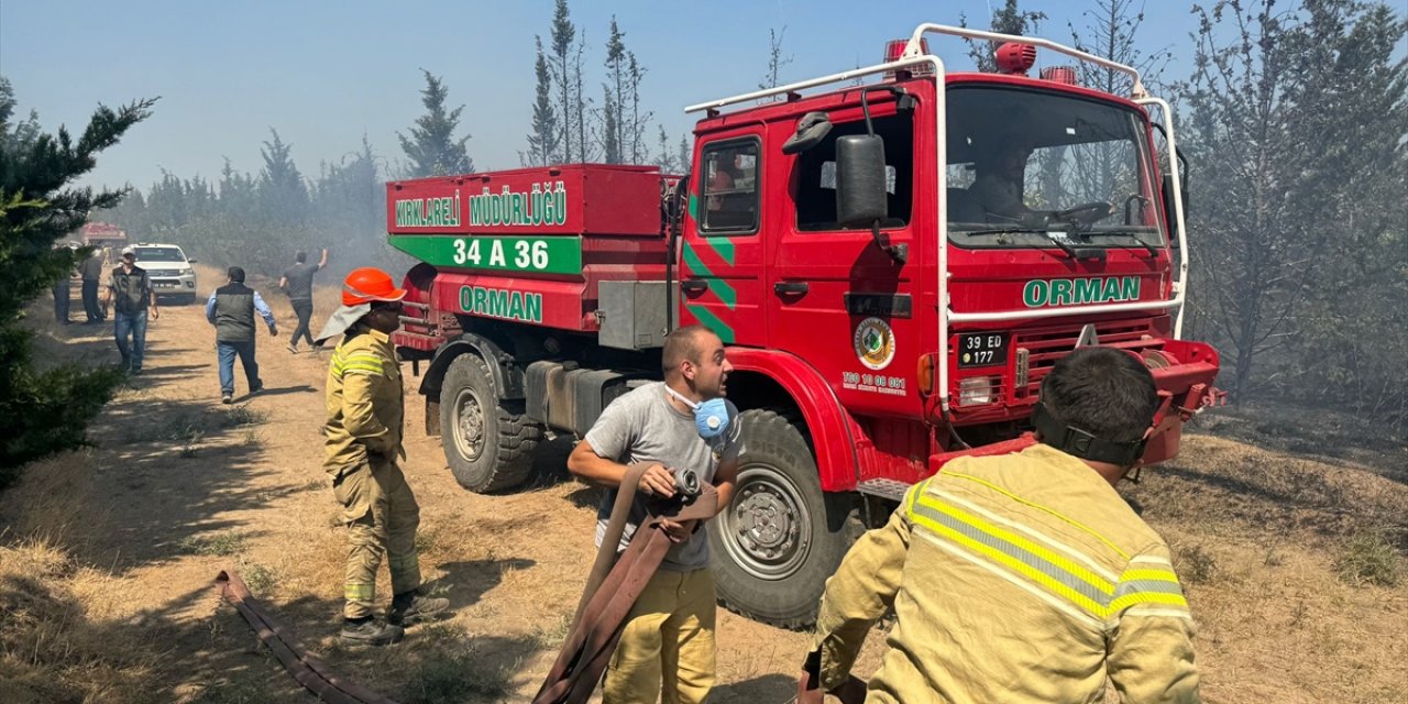 Kırklareli'nde korulukta çıkan yangına müdahale ediliyor