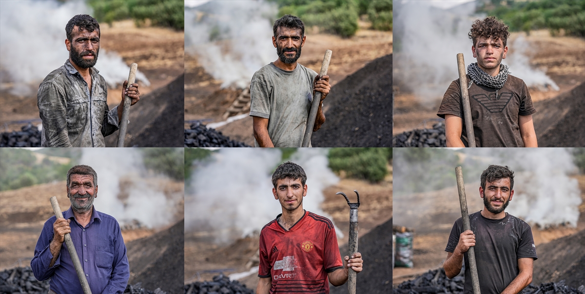 Kömür işçileri hem havanın hem ateşin sıcaklığıyla mücadele ediyor