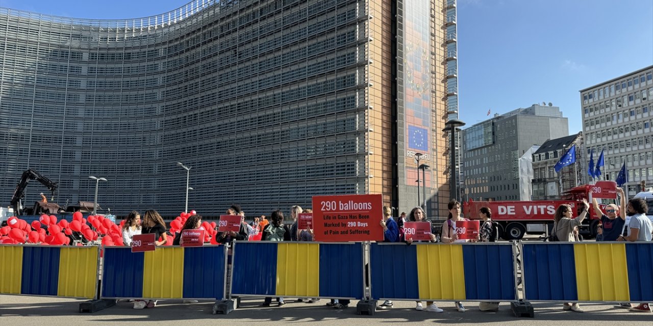 Brüksel'de STK'ler AB'nin Gazze politikasını protesto etti