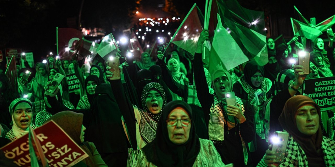 Ankara'da İsrail'in Gazze'ye yönelik saldırılarını protesto için yürüyüş düzenlendi