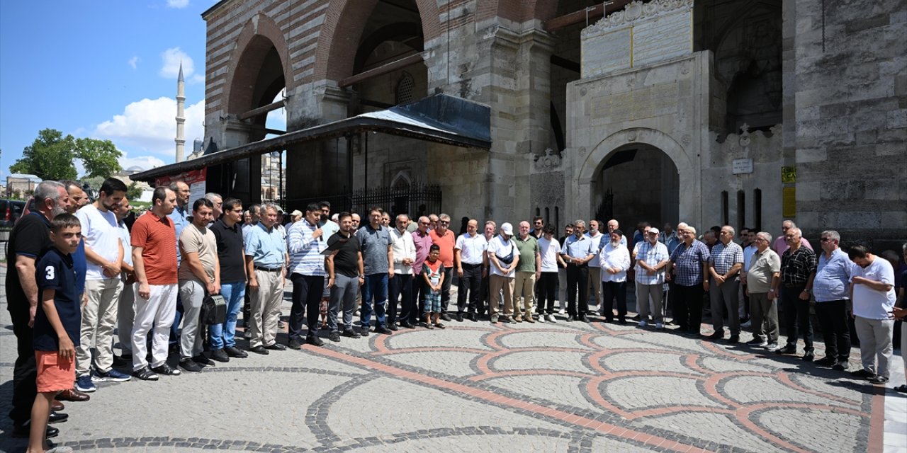 Netanyahu'nun ABD Kongresi'nde ayakta alkışlanması Edirne'de protesto edildi