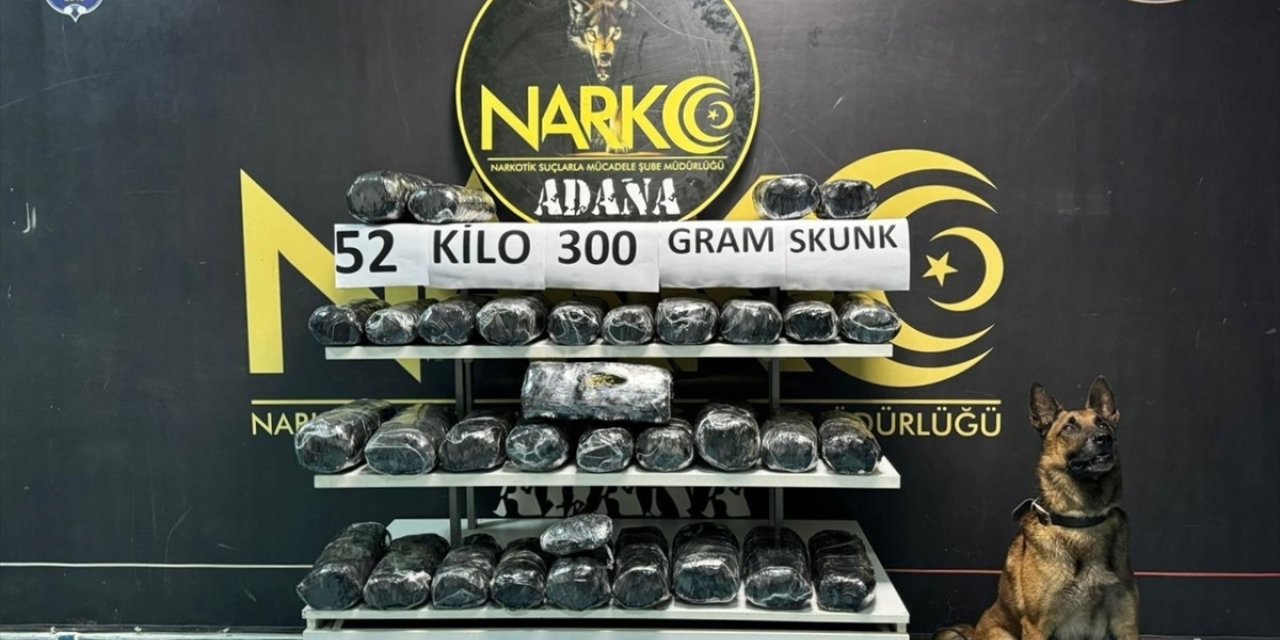 Adana'da pikaba gizlenmiş 52 kilo 300 gram skunk ele geçirildi