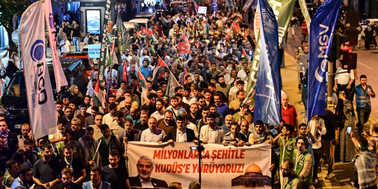 Heniyye suikastı İstanbul'da düzenlenen yürüyüşle protesto edildi