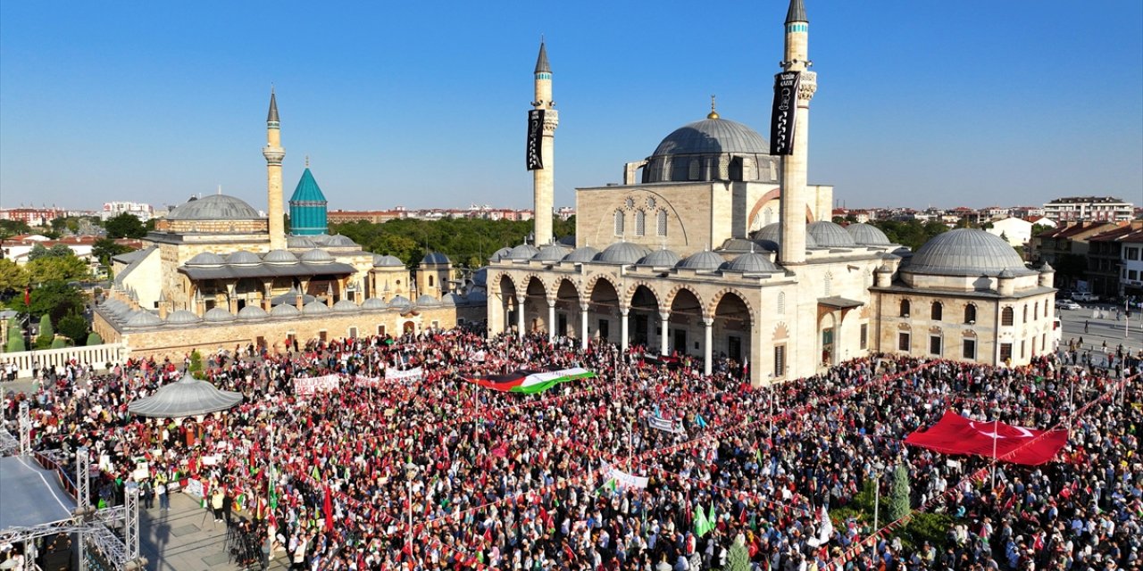 Konya'da İsrail'in Filistin'e yönelik saldırıları protesto edildi