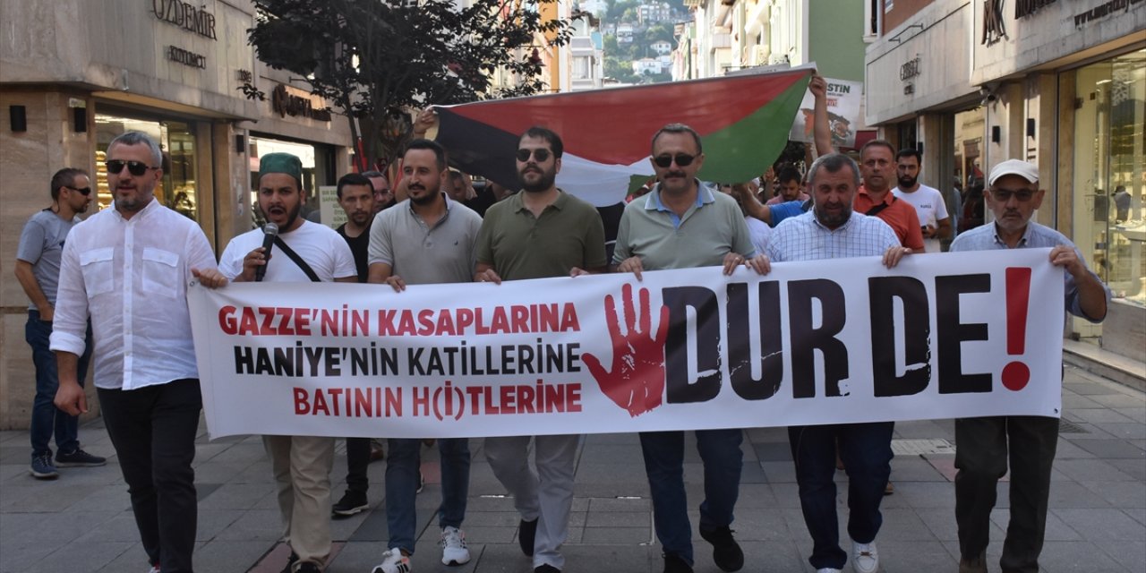 Trabzon, Ordu, Bayburt ve Gümüşhane'de İsmail Heniyye ve Gazze için yürüyüş düzenlendi