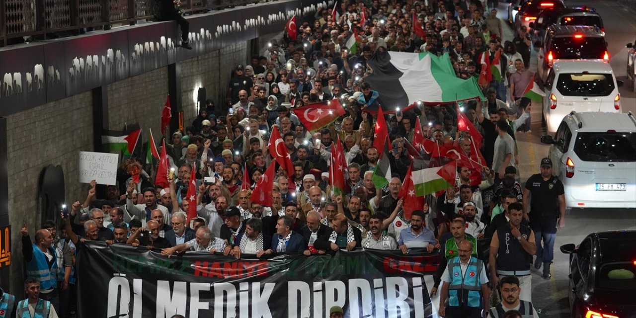 Erzurum, Ardahan ve Kars'ta Heniyye suikastı protesto edildi