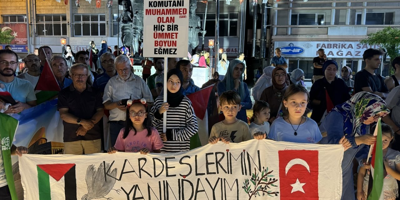 Burdur'da İsmail Heniyye suikastı düzenlenen yürüyüşle protesto edildi