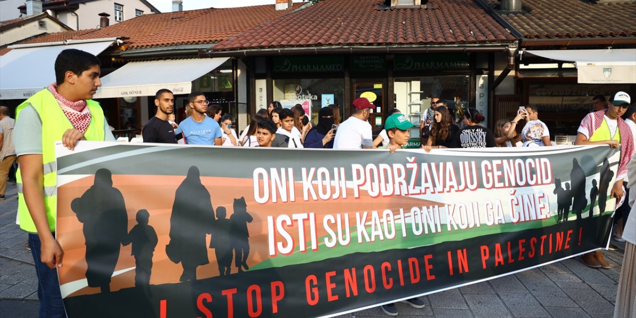 Bosna Hersek'te İsrail'in Gazze'ye saldırıları protesto edildi