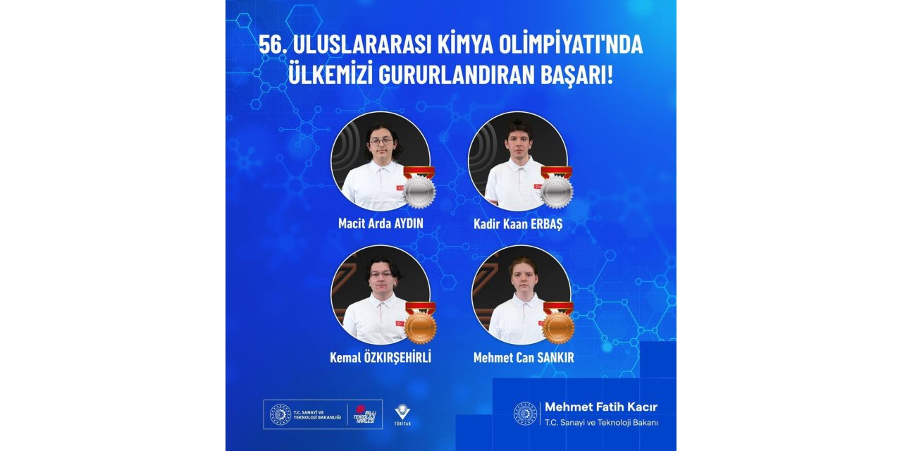 Türk öğrenciler uluslararası kimya ve fizik olimpiyatlarından madalyalarla döndü