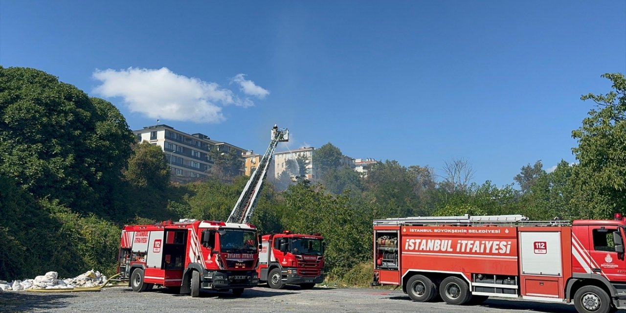 Avcılar'da otluk alanda çıkan yangına itfaiye ekiplerince müdahale ediliyor