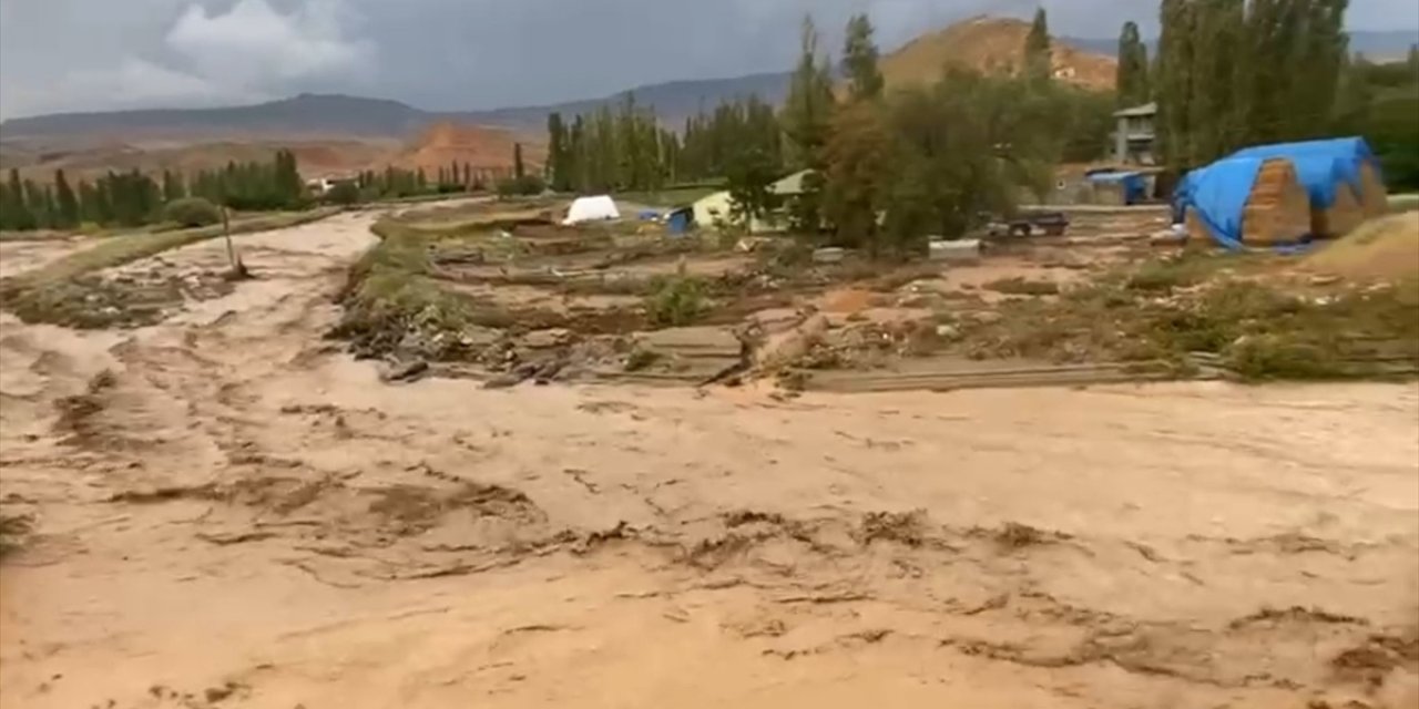 Kars'ta etkili olan sel bazı meyve bahçelerine zarar verdi