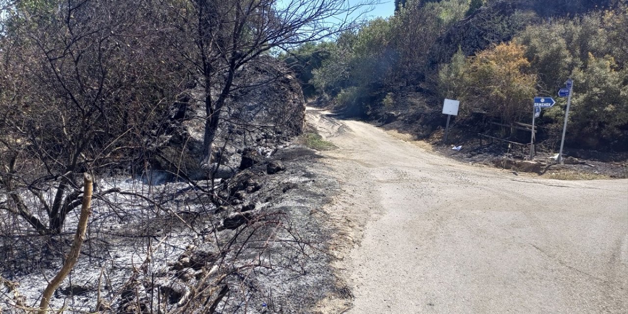 Antalya'da otluk ve ağaçlık alanda çıkan yangın söndürüldü