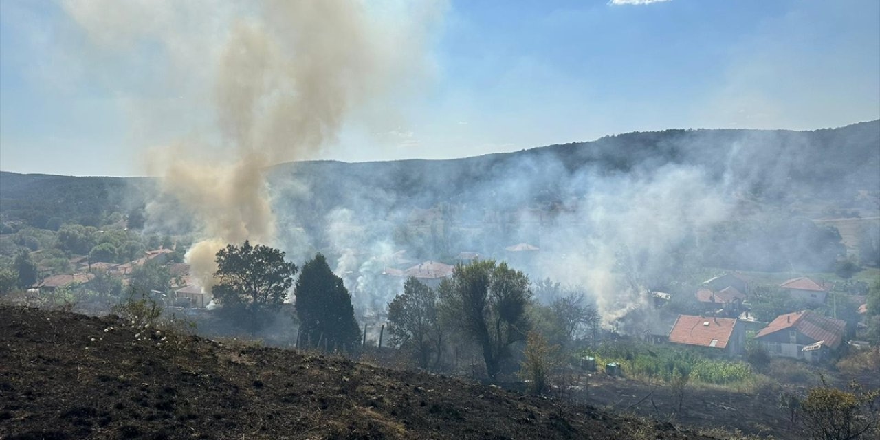 Kütahya'da bahçede başlayıp ev, samanlık ve ağıla sıçrayan yangın söndürüldü