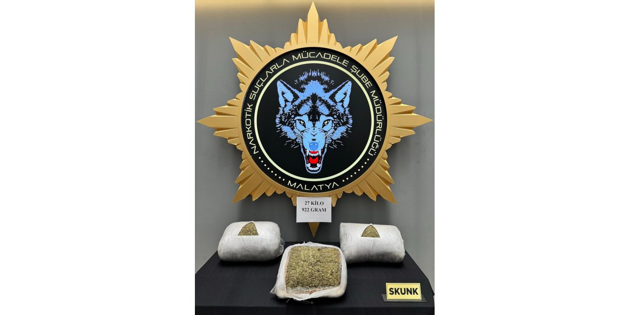 Malatya'da 27 kilo 922 gram skunk ele geçirildi