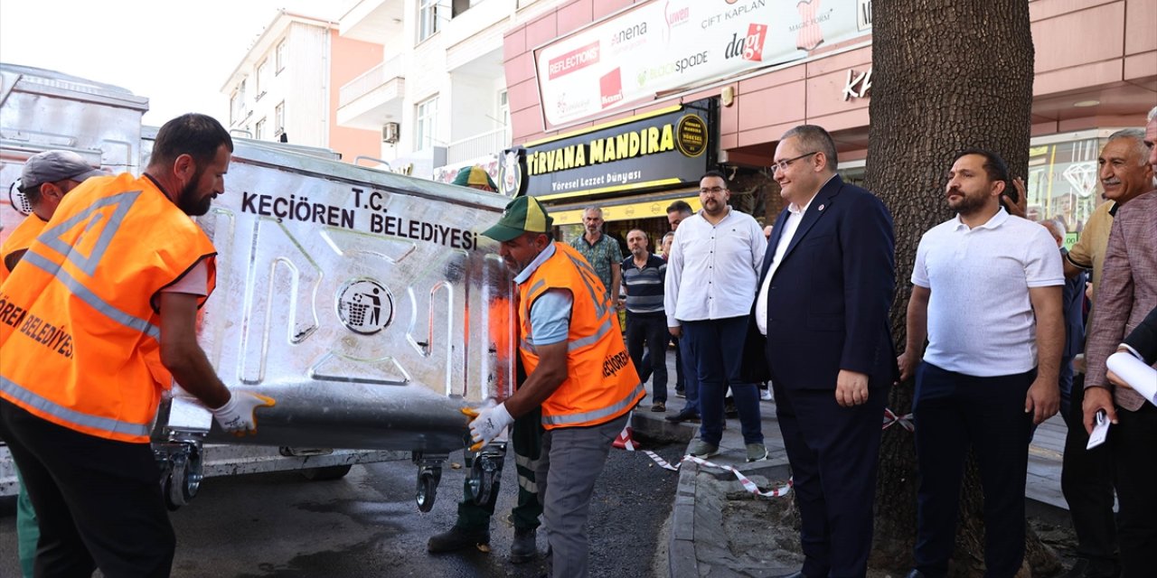 Keçiören'e çöp konteynerleri yerleştirilmeye başlandı