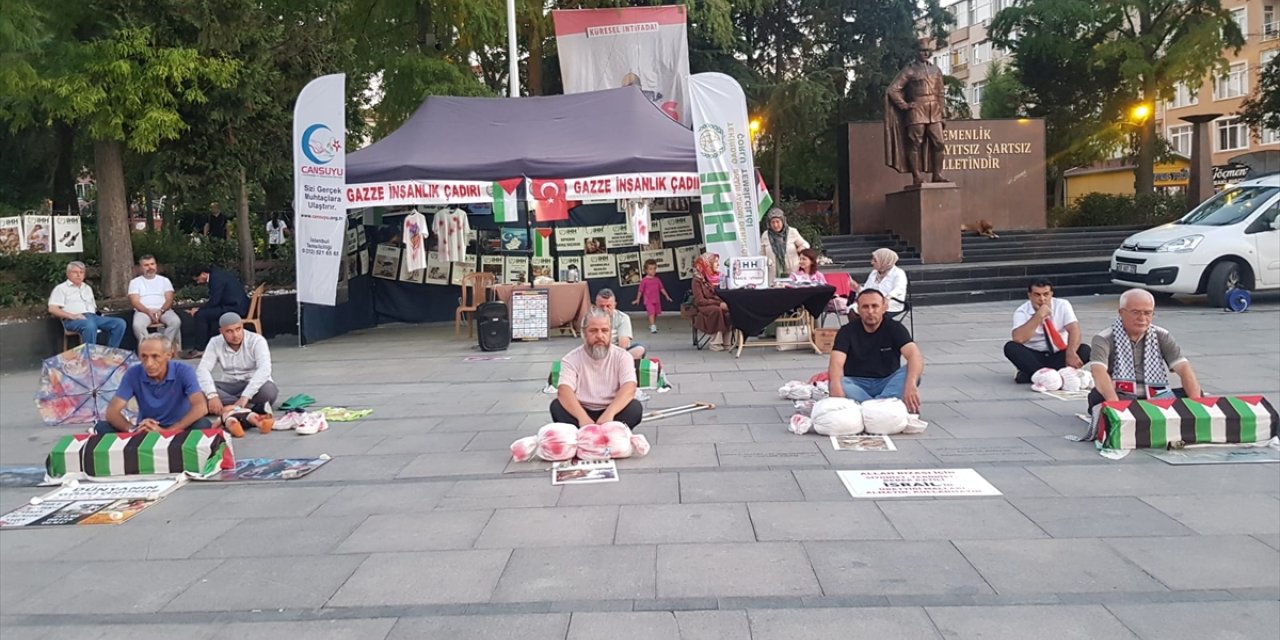 Tekirdağ'da Gazze'ye destek için "insanlık çadırı" kuruldu