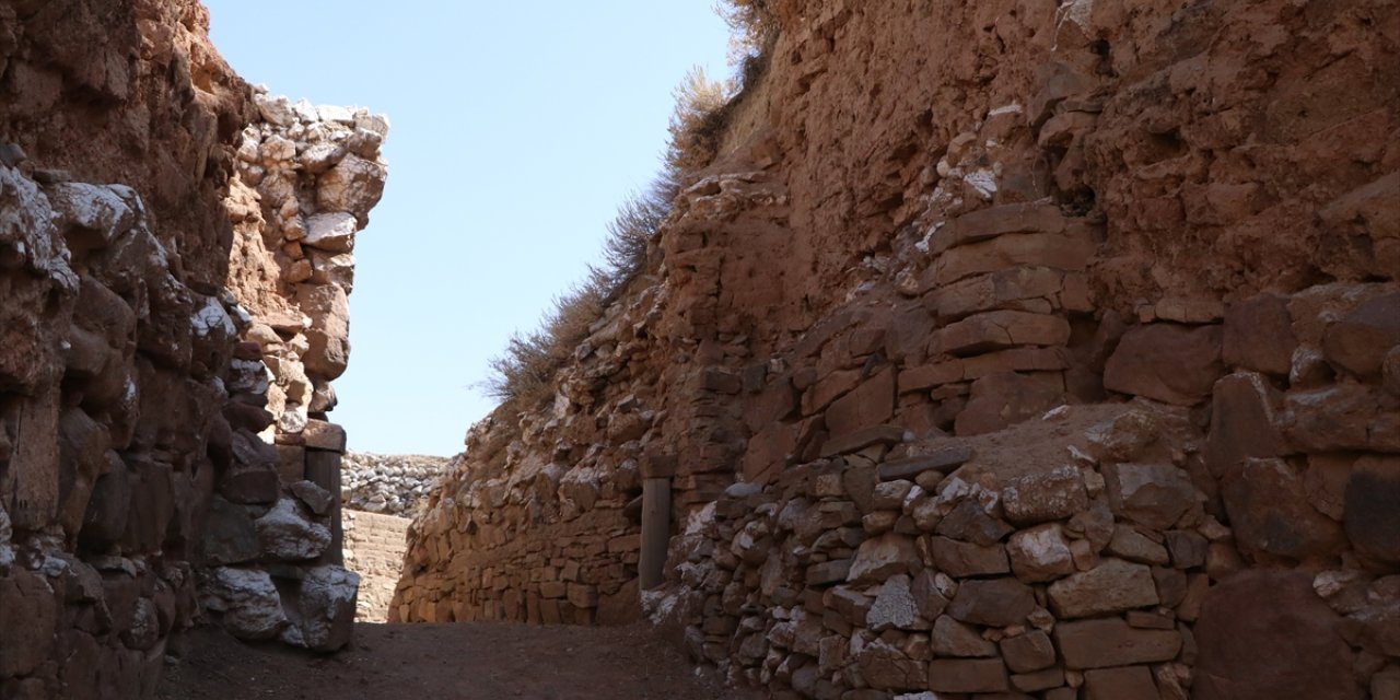 Niğde'deki Hitit dönemine ait kerpiç yapılar yangınlardan güçlenerek çıkmış