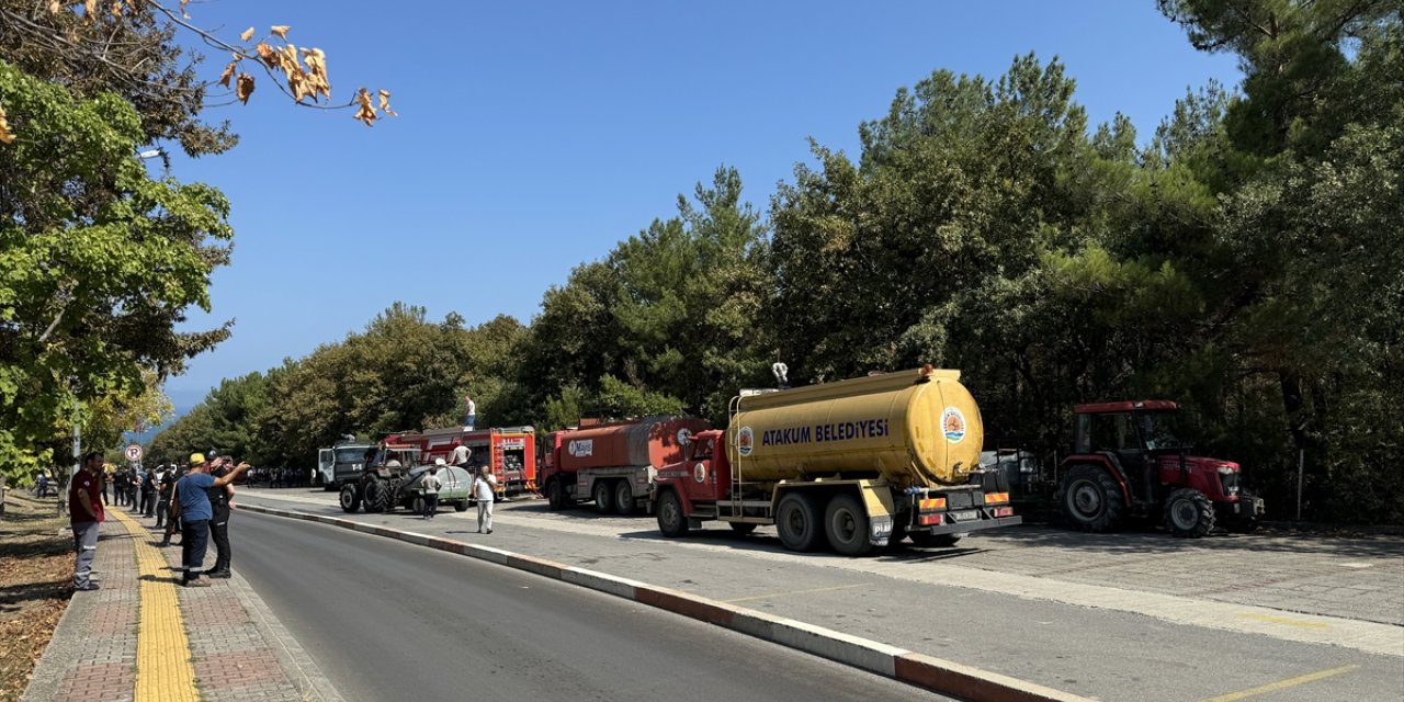 OMÜ kampüsündeki ormanlık alanda çıkan yangına müdahale ediliyor