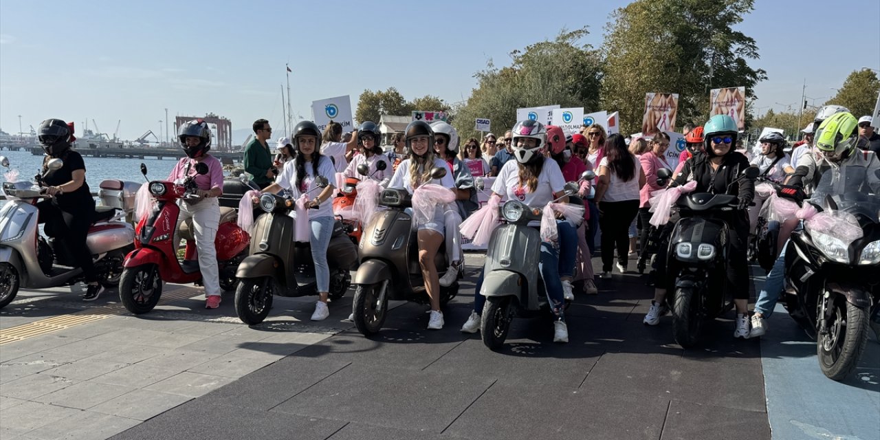 Tekirdağ'da motosikletli kadınlar, "Pembe Festival" turuyla meme kanserine dikkati çekti