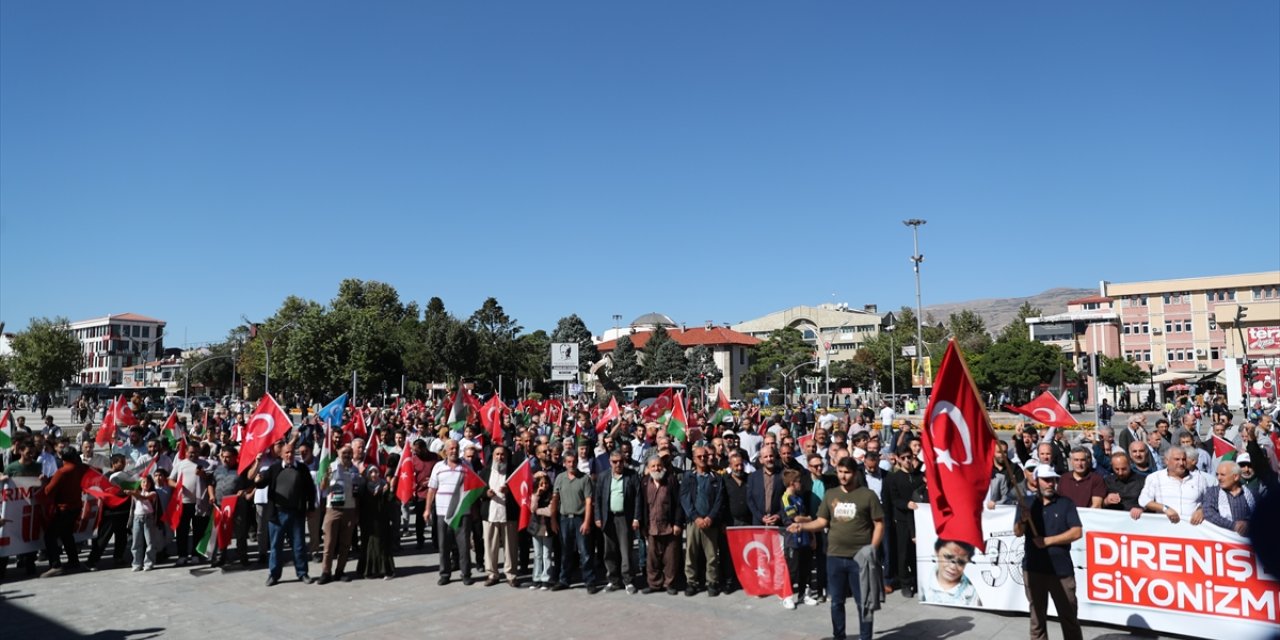 Erzurum, Kars, Iğdır, Erzincan ve Ardahan'da İsrail'in Filistin'e yönelik saldırıları protesto edildi