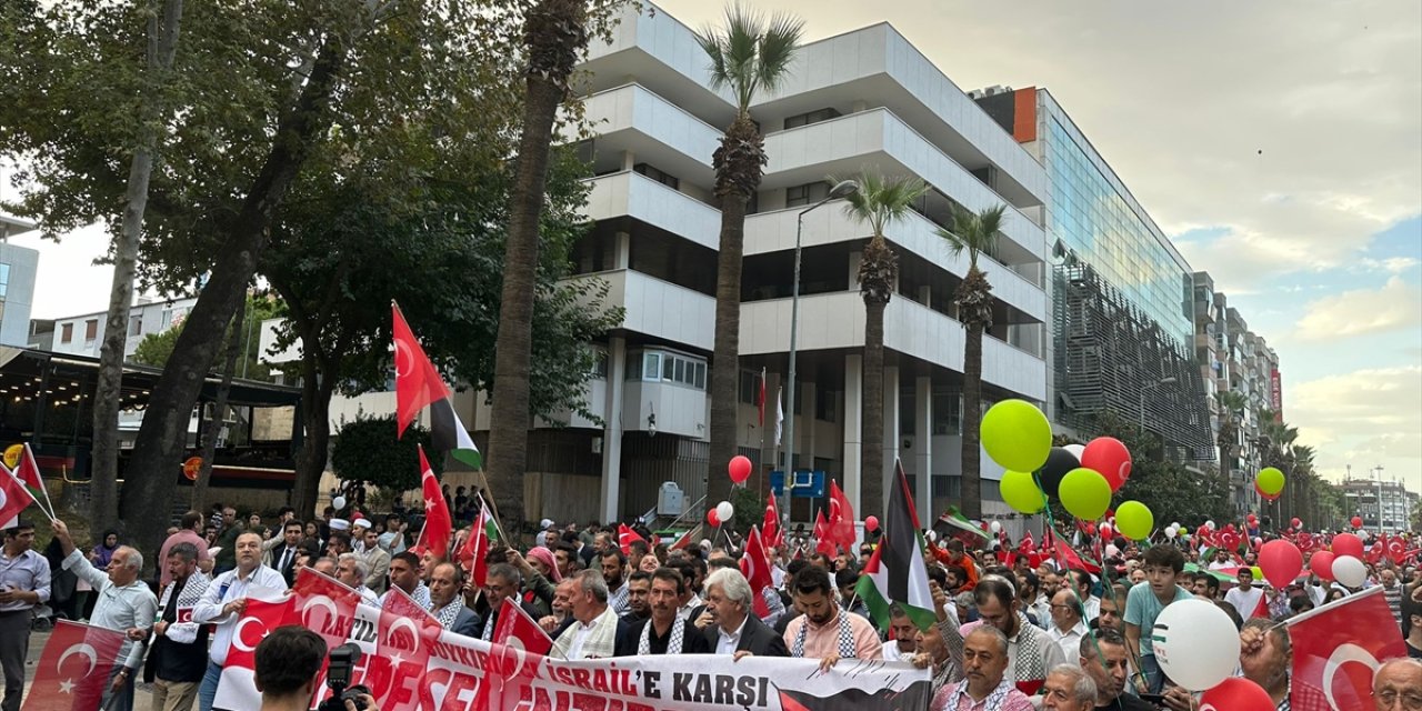 Denizli'de, İsrail'in Filistin'e yönelik saldırıları protesto edildi