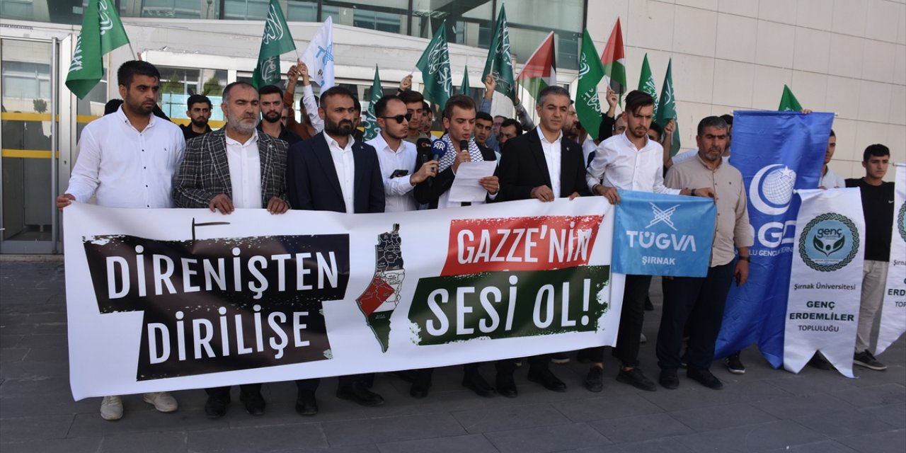 İsrail'in Filistin'e saldırıları Şırnak ve Mardin'de protesto edildi