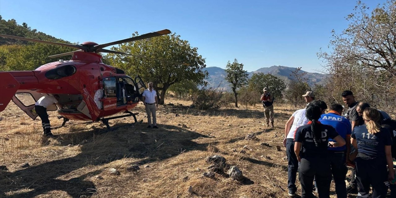 Siirt'te ambulans helikopter, ağaçtan düşen kişi için havalandı