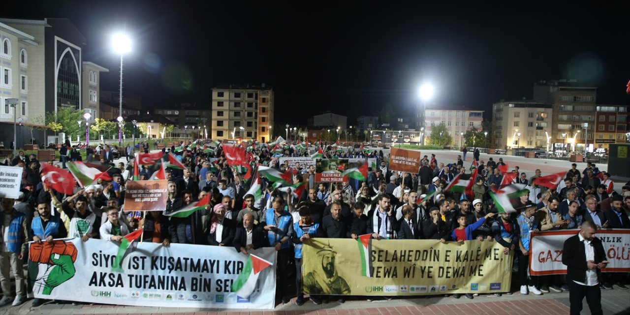 Muş'ta İsrail'in Gazze'ye yönelik saldırıları protesto edildi