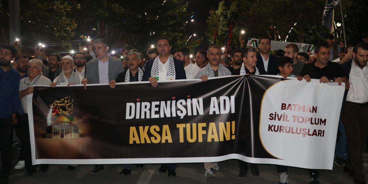 İsrail'in Filistin'e saldırıları Batman’da düzenlenen yürüyüşle protesto edildi