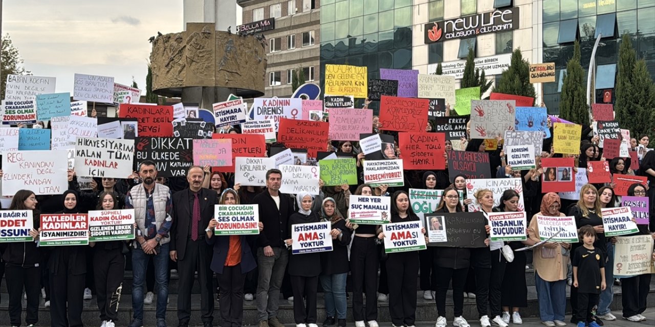 Çaykur Rizesporlu taraftarlardan kadına şiddet ve çocuk istismarına karşı tepki yürüyüşü