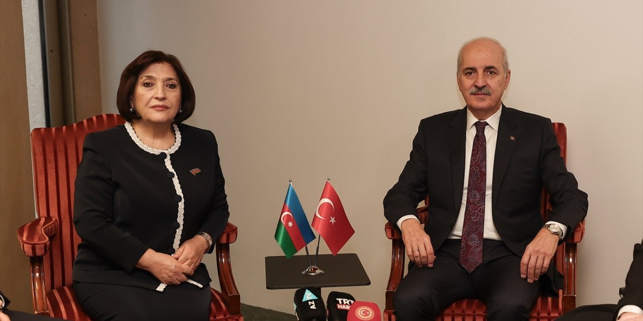 TBMM Başkanı Kurtulmuş, Azerbaycan Milli Meclis Başkanı Gafarova ile görüştü