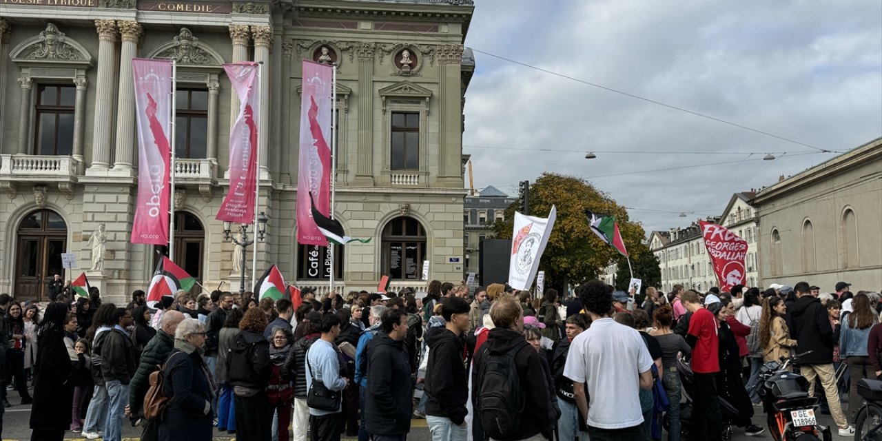 Cenevre'de binlerce kişi İsrail'in Gazze ve Lübnan'a saldırılarını protesto etti